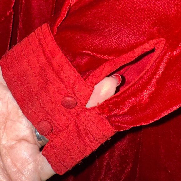 Free People Red Velvet Embroidered Tunic Mini Dress - M - Picture 5 of 5